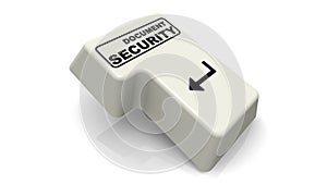 The enter key with DOCUMENT SECURITY text
