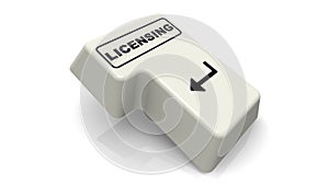 The enter key with the word licensing
