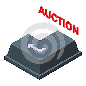 Enter online auction icon isometric vector. Site mobile