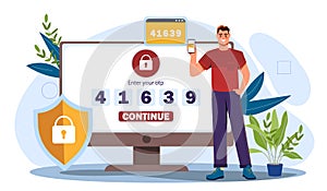 Enter otp vector concept