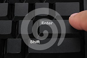 Enter and shift button on a computer keyboard