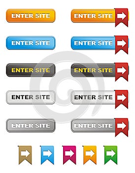 Enter site button with ribbon