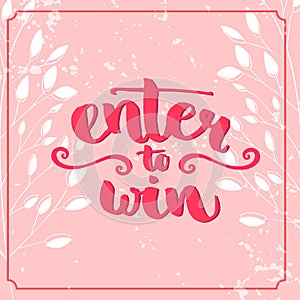 Enter to win. Giveaway banner for social media