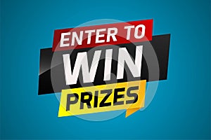 Enter to win prizes word concept vector illustration