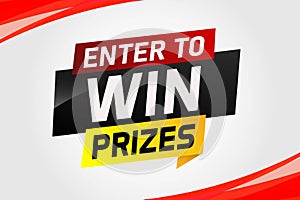 Enter to win prizes word concept vector illustration