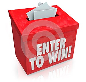 Enter to Win Red Raffle Lottery Box Entry Forms Tickets