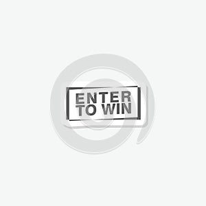 Enter to win simple icon sticker isolated on gray background