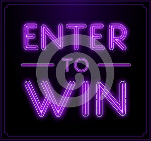 Enter to Win Vector Sign