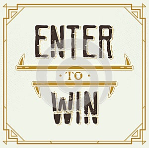 Enter to Win Vector Sign