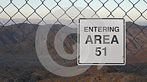 Entering Area 51 Sign