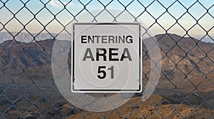 Entering Area 51 Sign photo
