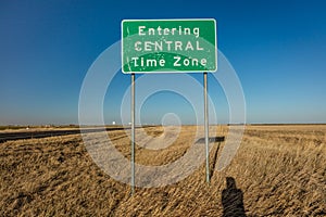 Entering Central Time Zone - Roadsign