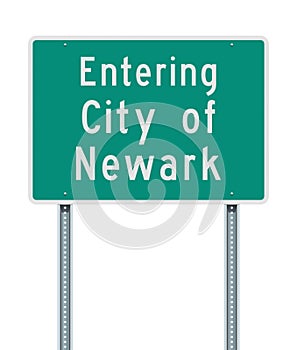 Entering City of Newark road sign