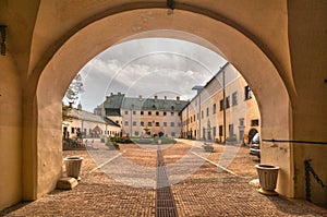 Entering gate to castle Cerveny Kamen