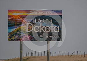 Entering North Dakota Sign at the state line