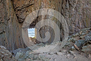 Entering the tunnel through Torghatten