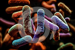 Enterobacteria Enterobacteriaceae: A Family of Gram-Negative Bacteria. Microbiology Concept. photo