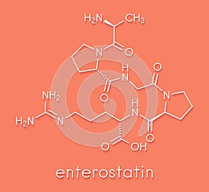 Enterostatin signaling peptide molecule. Reduces food and fat intake. Skeletal formula.