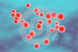 Enterovirus on blue background