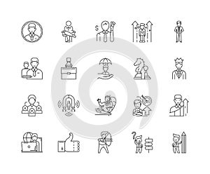 Enterpreneur line icons, signs, vector set, outline illustration concept