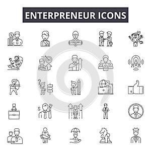 Enterpreneur line icons for web and mobile design. Editable stroke signs. Enterpreneur  outline concept illustrations photo