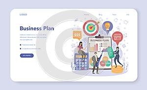 Enterpreneur web banner or landing page. Idea of management strategy