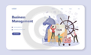 Enterpreneur web banner or landing page. Idea of management strategy