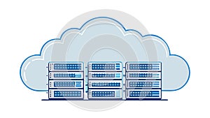 Enterprise Cloud Servers & Scalable IT Infrastructure, vector design Generative AI