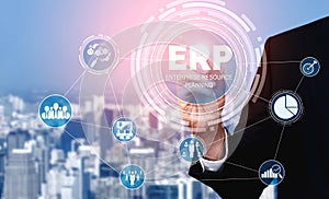 Enterprise Resource Management ERP software system for business resources plan