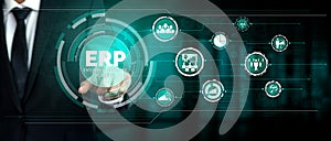 Enterprise Resource Management ERP software system for business resources plan