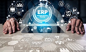 Enterprise Resource Management ERP software system for business resources plan