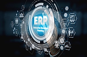 Enterprise Resource Management ERP software system for business resources plan