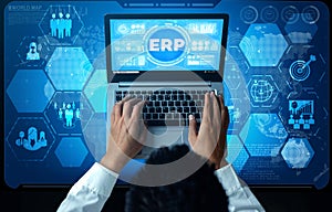 Enterprise Resource Management ERP software system for business resources plan