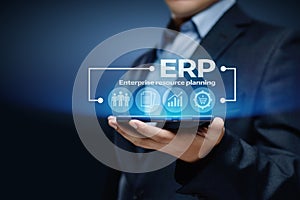 Enterprise Resource Planning ERP Corporate Company Management Business Internet Technology Concept