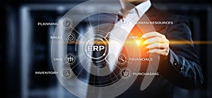 Enterprise Resource Planning ERP Corporate Company Management Business Internet Technology Concept photo