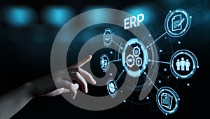 Enterprise Resource Planning ERP Corporate Company Management Business Internet Technology Concept