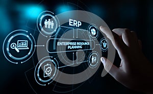 Enterprise Resource Planning ERP Corporate Company Management Business Internet Technology Concept