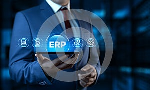 Enterprise Resource Planning ERP Corporate Company Management Business Internet Technology Concept