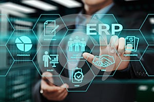 Enterprise Resource Planning ERP Corporate Company Management Business Internet Technology Concept