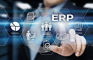 Enterprise Resource Planning ERP Corporate Company Management Business Internet Technology Concept