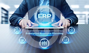 Enterprise Resource Planning ERP Corporate Company Management Business Internet Technology Concept