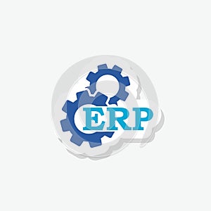 Enterprise resource planning, ERP sticker icon