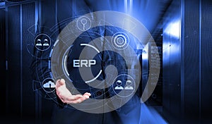 Enterprise Resource Planning ERP system management and technology 3d render
