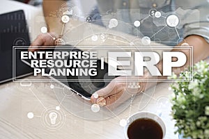 Enterprise resources planning business and technology concept.