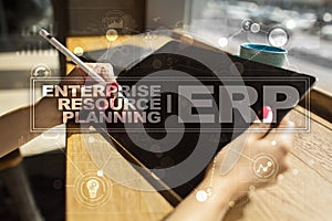 Enterprise resources planning business and technology concept.