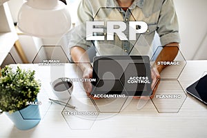 Enterprise resources planning business and technology concept.