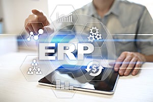 Enterprise resources planning business and technology concept.