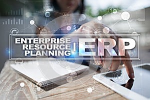 Enterprise resources planning business and technology concept.