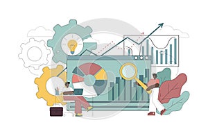 Enterprise strategy development concept, data analytics