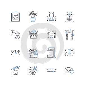 Enterprising activity line icons collection. Innovation, Entrepreneurship, Creativity, Risk-taking, Profitability